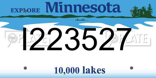 I223527 Minnesota License Plate