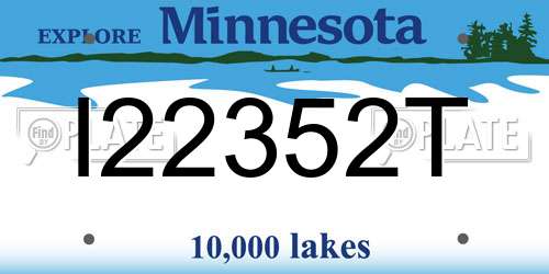 I22352T Minnesota License Plate