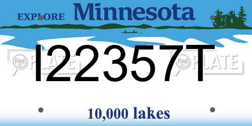 I22357T Minnesota License Plate