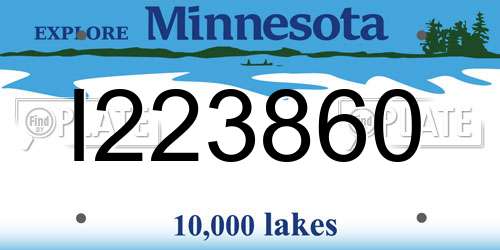 I223860 Minnesota License Plate