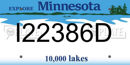 I22386D Minnesota License Plate