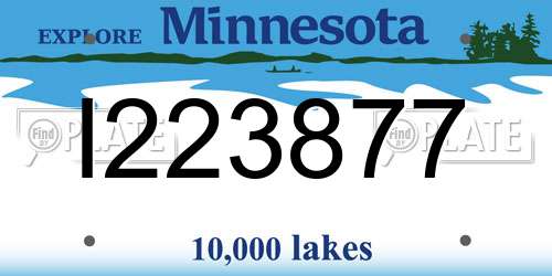 I223877 Minnesota License Plate