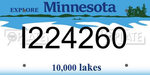 I224260 Minnesota License Plate