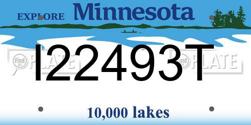 I22493T Minnesota License Plate