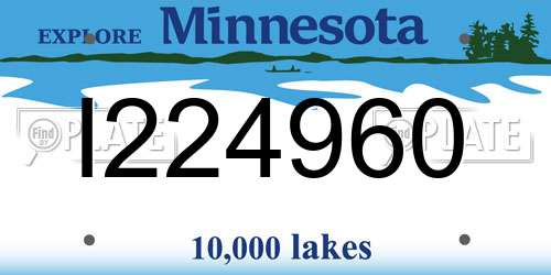 I224960 Minnesota License Plate