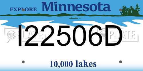 I22506D Minnesota License Plate