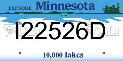 I22526D Minnesota License Plate