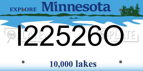 I22526O Minnesota License Plate