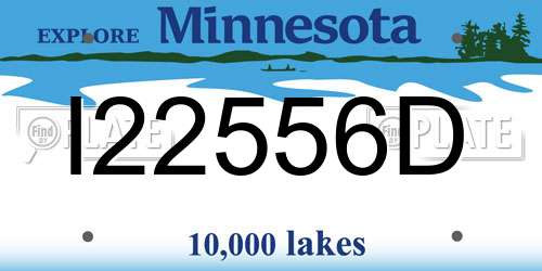 I22556D Minnesota License Plate