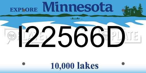 I22566D Minnesota License Plate