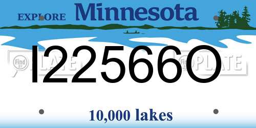 I22566O Minnesota License Plate