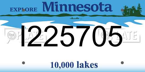 I225705 Minnesota License Plate