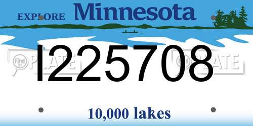 I225708 Minnesota License Plate