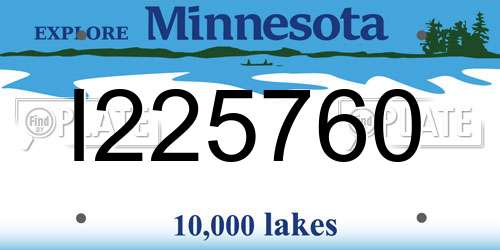 I225760 Minnesota License Plate