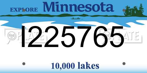 I225765 Minnesota License Plate