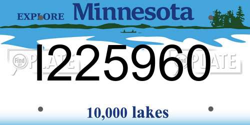 I225960 Minnesota License Plate