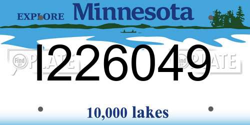 I226049 Minnesota License Plate