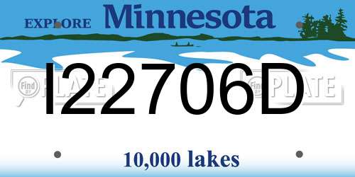 I22706D Minnesota License Plate