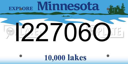I22706O Minnesota License Plate