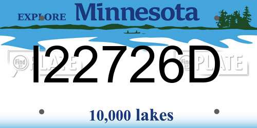 I22726D Minnesota License Plate