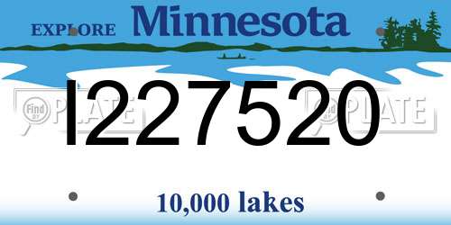 I227520 Minnesota License Plate