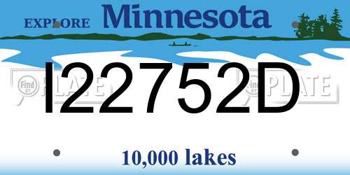 I22752D Minnesota License Plate