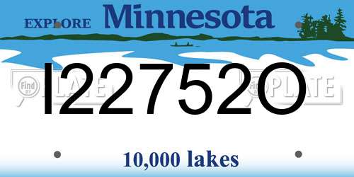 I22752O Minnesota License Plate