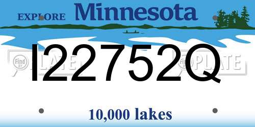 I22752Q Minnesota License Plate