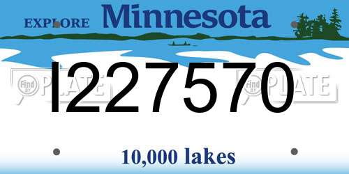 I227570 Minnesota License Plate