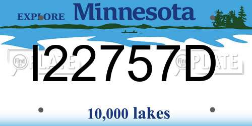 I22757D Minnesota License Plate