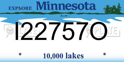 I22757O Minnesota License Plate