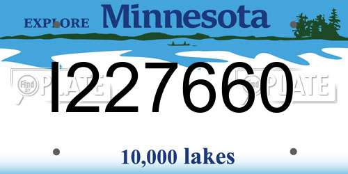 I227660 Minnesota License Plate