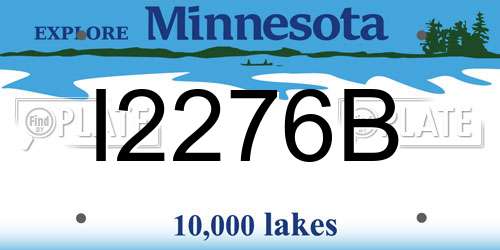 I2276B Minnesota License Plate