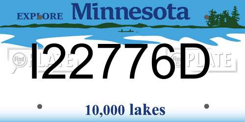 I22776D Minnesota License Plate