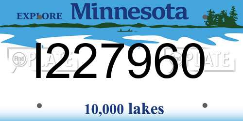 I227960 Minnesota License Plate