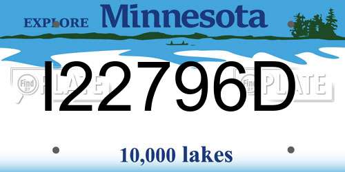 I22796D Minnesota License Plate