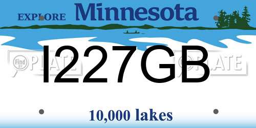I227GB Minnesota License Plate