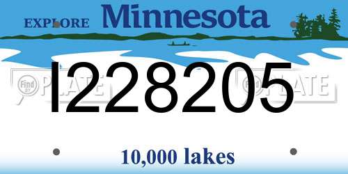I228205 Minnesota License Plate
