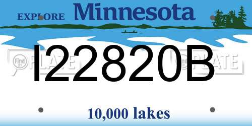I22820B Minnesota License Plate