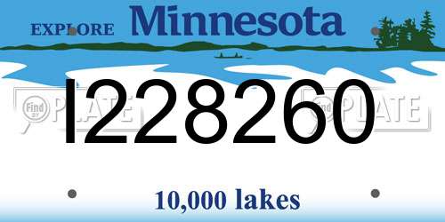 I228260 Minnesota License Plate