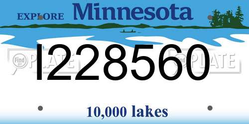 I228560 Minnesota License Plate