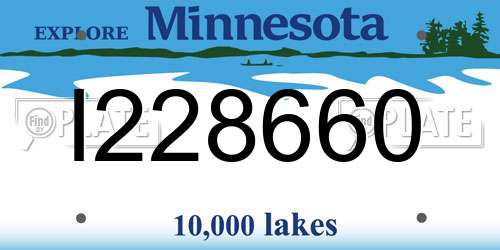 I228660 Minnesota License Plate