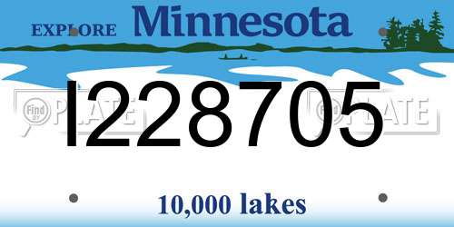 I228705 Minnesota License Plate