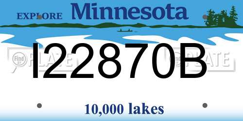 I22870B Minnesota License Plate