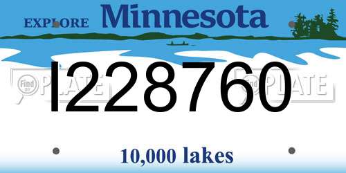 I228760 Minnesota License Plate