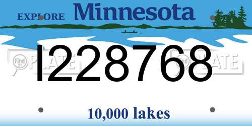 I228768 Minnesota License Plate