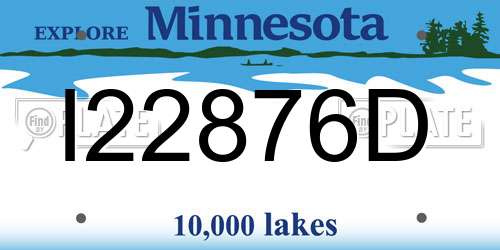 I22876D Minnesota License Plate
