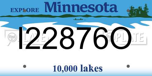I22876O Minnesota License Plate