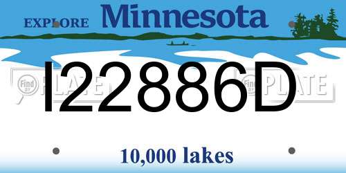 I22886D Minnesota License Plate