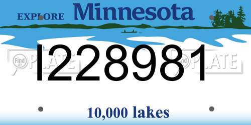 I228981 Minnesota License Plate